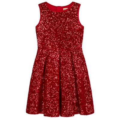 Yumi Girl Red Sparkling Sequin Skater Dress